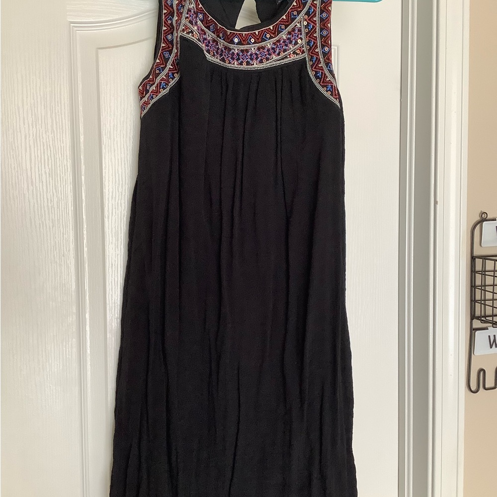 Embroidered Black Dress